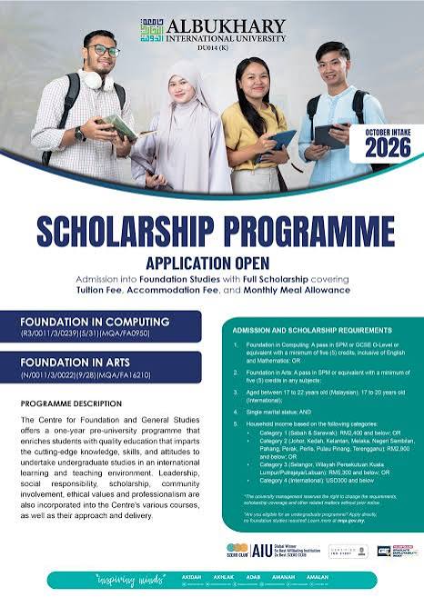 SCHOLARSHIP PROGRAM UNIVERSITI ALBUKHARY